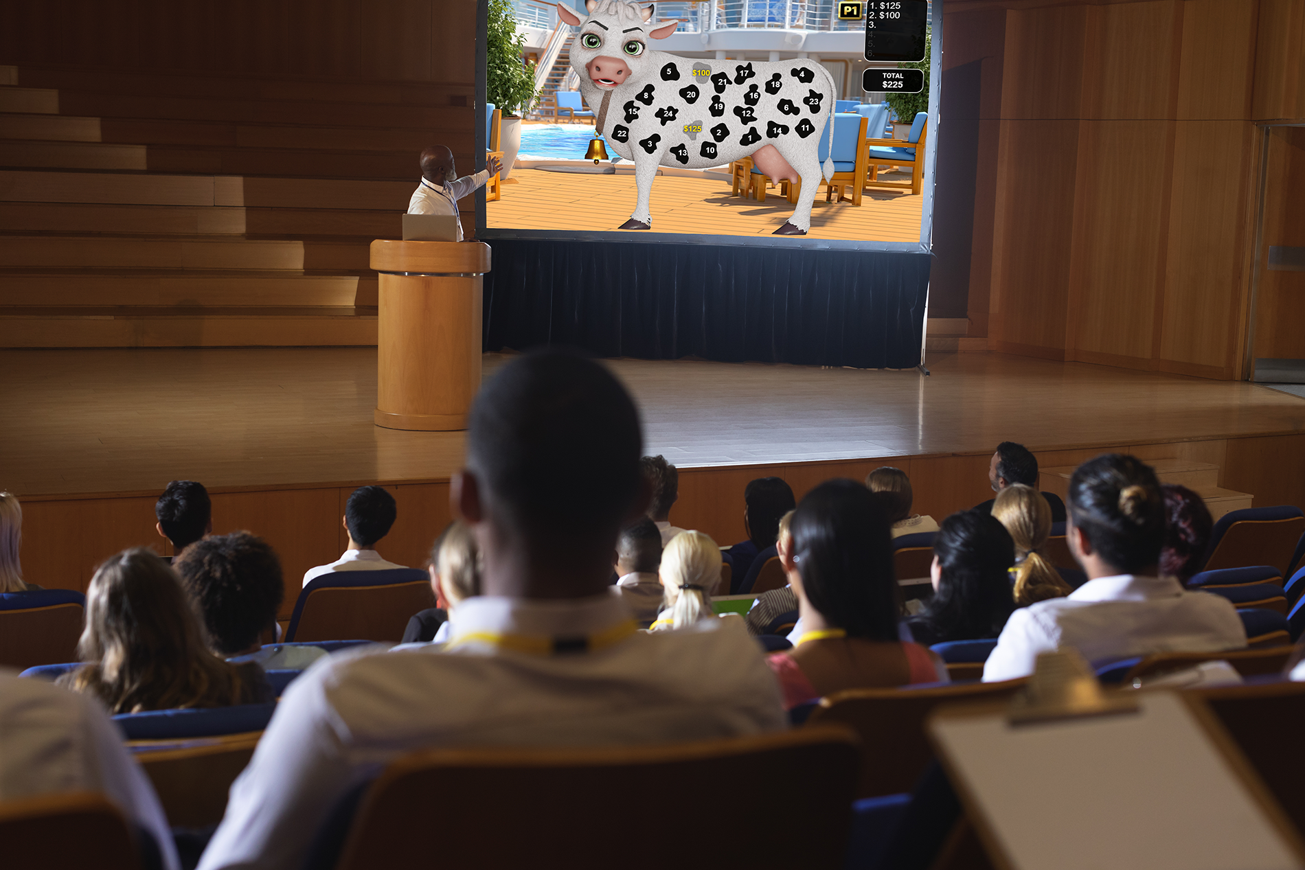 Stage setup for large promotional event